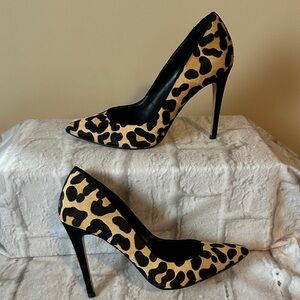 Dune London Black and Tan Animal Print Heels Size 9 USA
